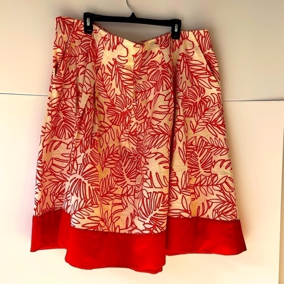 Lane Bryant Women's Plus Size A-Line Pleated Flared Skirt Linen Cotton, Sz 28 - Picture 5 of 9